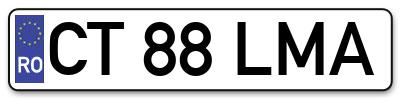 Placuta inmatriculare numar auto  CT-88-LMA, CT 88 LMA, CT88LMA