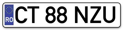 Placuta inmatriculare numar auto  CT-88-NZU, CT 88 NZU, CT88NZU