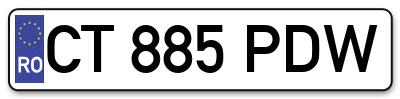 Placuta inmatriculare numar auto  CT-885-PDW, CT 885 PDW, CT885PDW