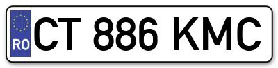 Placuta inmatriculare numar auto  CT-886-KMC, CT 886 KMC, CT886KMC