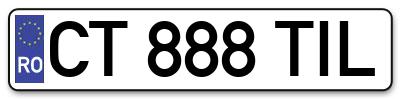 Placuta inmatriculare numar auto  CT-888-TIL, CT 888 TIL, CT888TIL