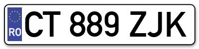 Placuta inmatriculare numar auto  CT-889-ZJK, CT 889 ZJK, CT889ZJK