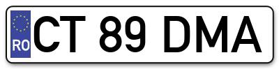 Placuta inmatriculare numar auto  CT-89-DMA, CT 89 DMA, CT89DMA