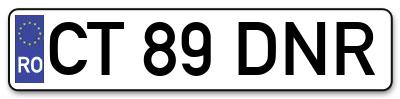 Placuta inmatriculare numar auto  CT-89-DNR, CT 89 DNR, CT89DNR