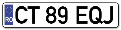 Placuta inmatriculare numar auto  CT-89-EQJ, CT 89 EQJ, CT89EQJ