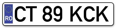 Placuta inmatriculare numar auto  CT-89-KCK, CT 89 KCK, CT89KCK