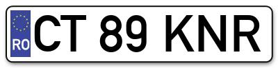 Placuta inmatriculare numar auto  CT-89-KNR, CT 89 KNR, CT89KNR