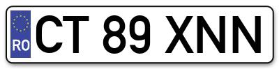 Placuta inmatriculare numar auto  CT-89-XNN, CT 89 XNN, CT89XNN