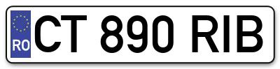 Placuta inmatriculare numar auto  CT-890-RIB, CT 890 RIB, CT890RIB