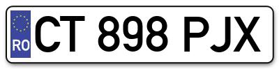 Placuta inmatriculare numar auto  CT-898-PJX, CT 898 PJX, CT898PJX