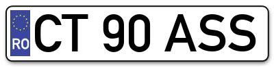 Placuta inmatriculare numar auto  CT-90-ASS, CT 90 ASS, CT90ASS
