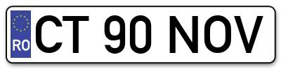 Placuta inmatriculare numar auto  CT-90-NOV, CT 90 NOV, CT90NOV
