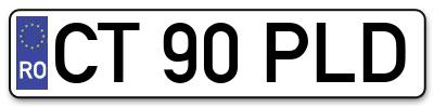 Placuta inmatriculare numar auto  CT-90-PLD, CT 90 PLD, CT90PLD