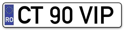 Placuta inmatriculare numar auto  CT-90-VIP, CT 90 VIP, CT90VIP