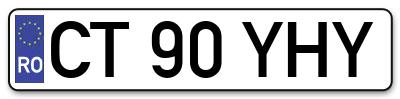 Placuta inmatriculare numar auto  CT-90-YHY, CT 90 YHY, CT90YHY