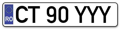 Placuta inmatriculare numar auto  CT-90-YYY, CT 90 YYY, CT90YYY