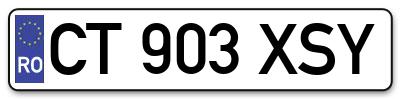 Placuta inmatriculare numar auto  CT-903-XSY, CT 903 XSY, CT903XSY