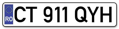 Placuta inmatriculare numar auto  CT-911-QYH, CT 911 QYH, CT911QYH