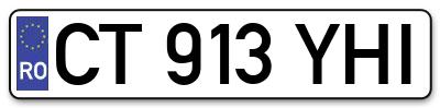 Placuta inmatriculare numar auto  CT-913-YHI, CT 913 YHI, CT913YHI