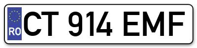 Placuta inmatriculare numar auto  CT-914-EMF, CT 914 EMF, CT914EMF