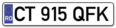 Placuta inmatriculare numar auto  CT-915-QFK, CT 915 QFK, CT915QFK
