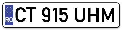 Placuta inmatriculare numar auto  CT-915-UHM, CT 915 UHM, CT915UHM