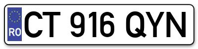 Placuta inmatriculare numar auto  CT-916-QYN, CT 916 QYN, CT916QYN