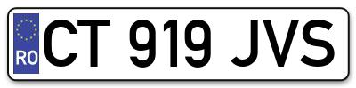 Placuta inmatriculare numar auto  CT-919-JVS, CT 919 JVS, CT919JVS