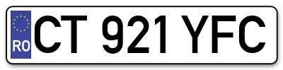 Placuta inmatriculare numar auto  CT-921-YFC, CT 921 YFC, CT921YFC