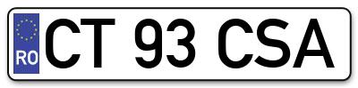 Placuta inmatriculare numar auto  CT-93-CSA, CT 93 CSA, CT93CSA