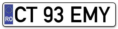 Placuta inmatriculare numar auto  CT-93-EMY, CT 93 EMY, CT93EMY