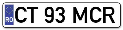 Placuta inmatriculare numar auto  CT-93-MCR, CT 93 MCR, CT93MCR