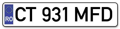 Placuta inmatriculare numar auto  CT-931-MFD, CT 931 MFD, CT931MFD