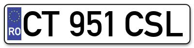 Placuta inmatriculare numar auto  CT-951-CSL, CT 951 CSL, CT951CSL