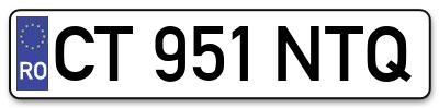 Placuta inmatriculare numar auto  CT-951-NTQ, CT 951 NTQ, CT951NTQ