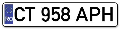 Placuta inmatriculare numar auto  CT-958-APH, CT 958 APH, CT958APH
