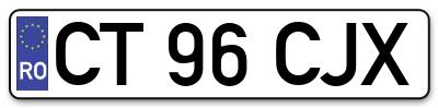 Placuta inmatriculare numar auto  CT-96-CJX, CT 96 CJX, CT96CJX