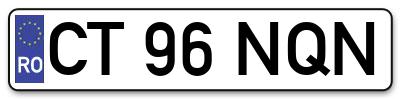 Placuta inmatriculare numar auto  CT-96-NQN, CT 96 NQN, CT96NQN