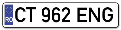 Placuta inmatriculare numar auto  CT-962-ENG, CT 962 ENG, CT962ENG