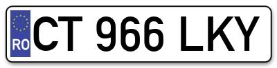 Placuta inmatriculare numar auto  CT-966-LKY, CT 966 LKY, CT966LKY