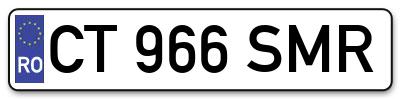 Placuta inmatriculare numar auto  CT-966-SMR, CT 966 SMR, CT966SMR