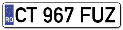 Placuta inmatriculare numar auto  CT-967-FUZ, CT 967 FUZ, CT967FUZ
