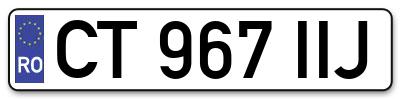 Placuta inmatriculare numar auto  CT-967-IIJ, CT 967 IIJ, CT967IIJ
