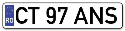Placuta inmatriculare numar auto  CT-97-ANS, CT 97 ANS, CT97ANS