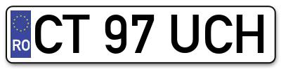 Placuta inmatriculare numar auto  CT-97-UCH, CT 97 UCH, CT97UCH