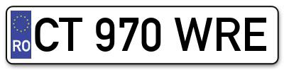 Placuta inmatriculare numar auto  CT-970-WRE, CT 970 WRE, CT970WRE