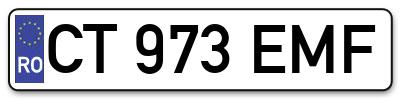 Placuta inmatriculare numar auto  CT-973-EMF, CT 973 EMF, CT973EMF