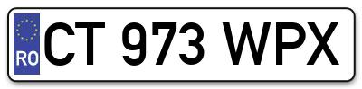 Placuta inmatriculare numar auto  CT-973-WPX, CT 973 WPX, CT973WPX