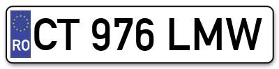 Placuta inmatriculare numar auto  CT-976-LMW, CT 976 LMW, CT976LMW