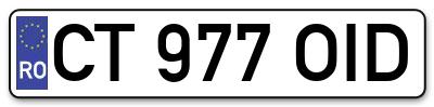 Placuta inmatriculare numar auto  CT-977-OID, CT 977 OID, CT977OID